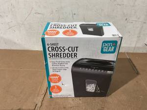 lot 346 image: PenGear 6-Sheet Cross-cut PaperCredit Card Shredder with 3.7 Gallon Bin, Black,Home and Office Use