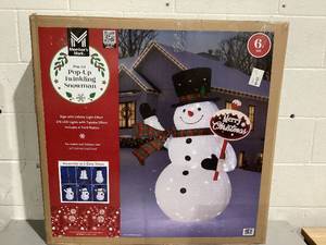 lot 608 image: 6 Pre-Lit Pop-Up Twinkling Snowman Christmas Decoration