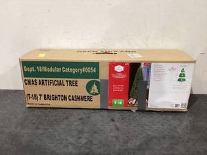 lot 654 image: 7 Non-Lit Artificial Brighton Cashmere Christmas Tree with Tree Stand, by Holiday Time