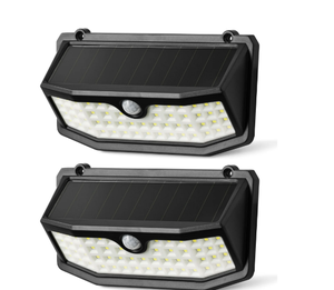 lot 439 image: (2 pack) Hyper Tough Pathway & Security Light, Dusk to Dawn, Motion Sensor, Black, 120 Degree, 800 Lumens, Solar