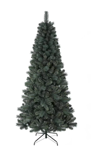 lot 596 image: 7 ft Un-Lit Artificial Stanford Spruce Christmas Tree with Stand, by Holiday Time