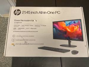 lot 10 image: HP All-in-One Desktop w 22 Monitor, Pentium J5040, 8GB, 128GB SSD