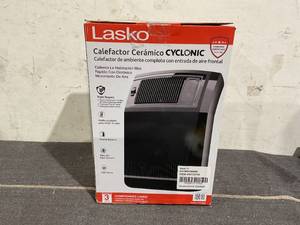lot 89 image: Lasko 1500W Cyclonic Ceramic Console Electric Space Heater with Timer