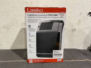 lot 90 image: Lasko 1500W Cyclonic Ceramic Console Electric Space Heater with Timer