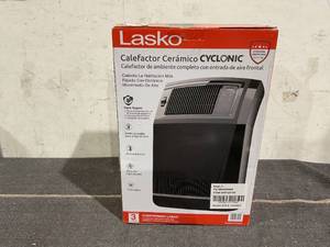 lot 93 image: Lasko 1500W Cyclonic Ceramic Console Electric Space Heater with Timer