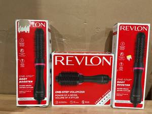 lot 457 image: LOT OF 3 Revlon Hot Air Hair Brush