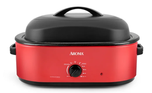 lot 87 image: Aroma 18Qt. Electric Roaster Oven with High Dome Lid, 8X Bonded Granite Enamel