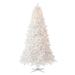 lot 672 image: 7ft Pre-Lit Duncan Fir Quick Set Artificial Christmas Tree with 350 Color-Changing LED Lights and Stand, by Holiday Time