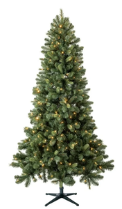 lot 673 image: Evergreen Classics 7.5ft Pre-Lit Benton Pine Artificial Christmas Tree, Color-Changing LED Lights