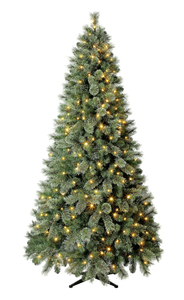 lot 684 image: 7.5ft Pre-Lit Liberty Cashmere Pine Quick Set Artificial Christmas Tree with 300 Color-Changing LED Lights and Stand, by Holiday Time