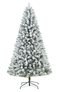 lot 686 image: 6.5ft Pre-Lit Flocked Frisco Pine Artificial Christmas Tree with 250 Color-Changing LED Lights and Stand, by Holiday Time
