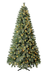 lot 689 image: 7.5ft Pre-Lit Liberty Cashmere Pine Quick Set Artificial Christmas Tree with 300 Color-Changing LED Lights and Stand, by Holiday Time