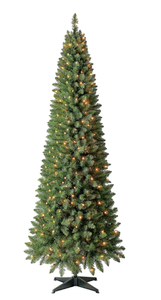 lot 726 image: 7 Pre-Lit Brinkley Pine Artificial Christmas Tree, Clear LED Lights, by Holiday Time