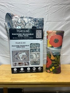 lot 51 image: Living Room Rug, Bathroom Mat Set