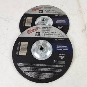 lot 12 image: Lot Of Two Milwaukee Grinding Discs 9 x 14 x 58-11 Type 27