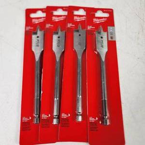 lot 39 image: Lot Of Four New Milwaukee Flat Boring Bits 34 48-27-0751