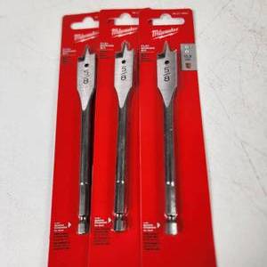 lot 41 image: Lot Of Three New Milwaukee Flat Boring Bits 58 48-27-0621