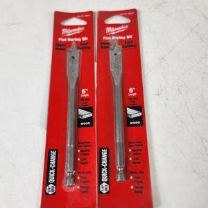 lot 44 image: Lot Of Two New Milwaukee Flat Boring Bits 12 48-27-0501