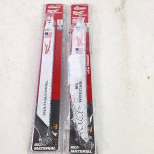 lot 72 image: Lot Of Two Packs Of Milwaukee Multi Material Sawzall Blades 48-00-5093 And 48-00-5706
