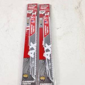 lot 73 image: Lot Of Two New Packs Of Milwaukee Sawzall Carbide Teeth 48-00-5226