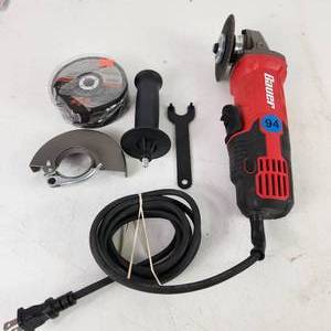 lot 94 image: Bauer 4-12 Angle Grinder With Paddle Switch Model 1966E-B With Handle And Extra Discs Excellent Condition