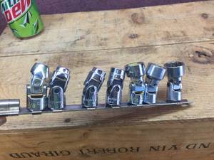 lot 140 image: 7 Craftsman 38 Dr SAE Swivel Sockets 6 & 12 Pt