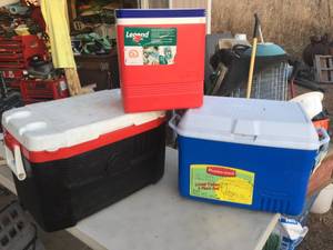 lot 212 image: 3 Coolers - Igloo - Rubbermaid