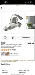 Pfister 4 in. Centerset Single Handle Low Arc Bathroom Faucet with Drain Kit Included in Brushed Nickel ($51 retail value)