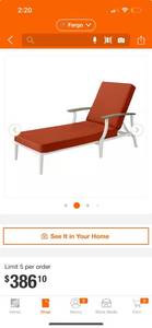 Hampton Bay Marina Point White Steel Outdoor Patio Chaise Lounge Without Cushions ($386 retail value)
