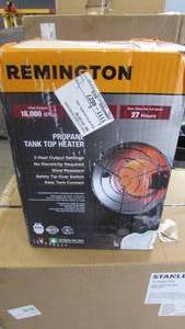 lot 35 image: Remington 16,000 BTU LP Single Top Heater