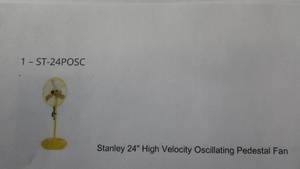 lot 7 image: Stanley 24 High Velocity Oscillating Pedestal Fan