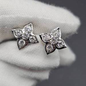 0.50 Carat Diamond Flower Cluster Stud Earrings