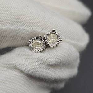 NEW 0.25 Carat Natural Diamond Bezel Solitaire Stud Earrings in White Gold
