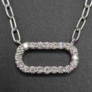 NEW 1.25 Carat Pav Diamond Paperclip Pendant Layering Necklace