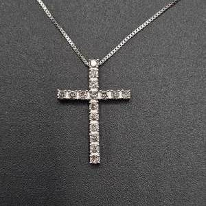 0.50 Carat Diamond Classic Cross Pendant Necklace