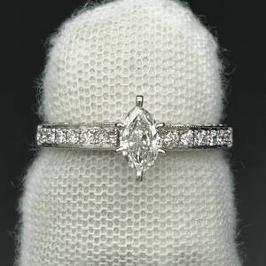 NEW 0.50 Carat Marquise Natural Diamond Channel Ring in 14k White Gold