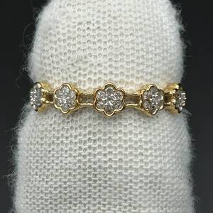 NEW Chic 0.16 Carat Diamond Cluster Flower Ring in Yellow Gold