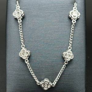 1.50 Carat Diamond Flower Cluster Station Necklace