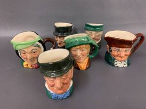 lot 14 image: Royal Doulton Character Mugs Set of Six Miniature