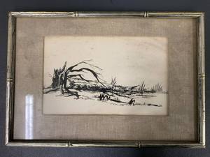 lot 17 image: Framed Vintage Landscape Artwork