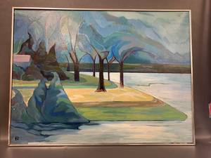 lot 48 image: Signed Landscape Painting by J. Thompson 86