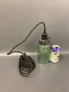 lot 4B image: Vintage Mason Jar Lamp