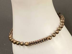 lot 47B image: Elegant Sterling Silver Beaded Bracelet 925 Marked Clasp