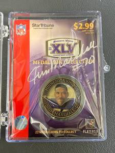 lot 54B image: Minnesota Vikings 45th Anniversary Autographed Medallion