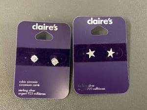 lot 58B image: Claires Cubic Zirconia and Star Stud Earrings Lot