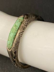 lot 61B image: Vintage Tribal Sterling Silver Turquoise Ring