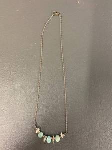 lot 68B image: Sterling Silver Necklace with Aquamarine Beads