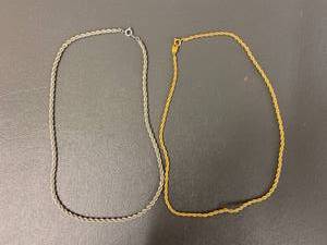 lot 80B image: Vintage Trifari Gold and Silver Rope Chains