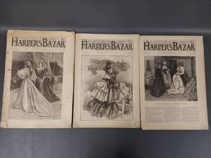 lot 34J image: Antique 1895 Harpers Bazar Magazines Lot