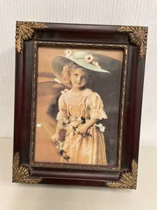 lot 53J image: Vintage Ornate Musical Jewelry Box with Portrait Decor - Working